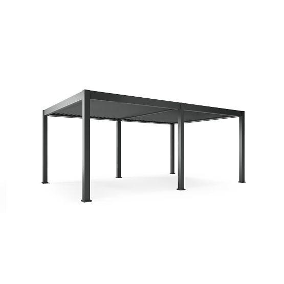 Samostatně stojící zahradní pergola Lumera z hliníku, 4x6 m, bioklimatická, LED osvětlení, elektrick