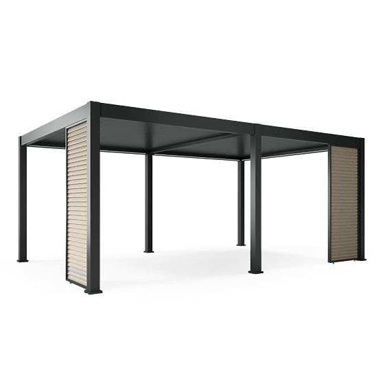 Samostatně stojící zahradní pergola Lumera z hliníku, 4x6 m, bioklimatická, LED osvětlení, elektrick