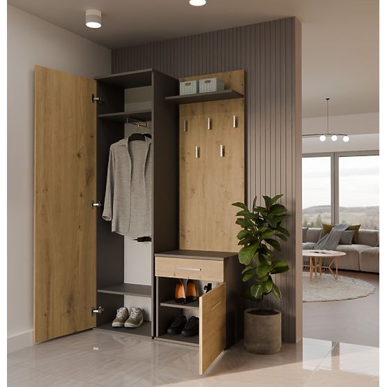 Šatní skříň DUO ANTRACIT ARTISAN