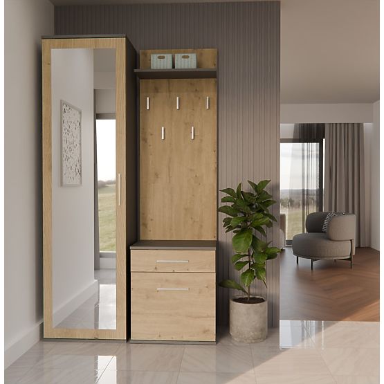 Šatní skříň DUO ANTRACIT ARTISAN