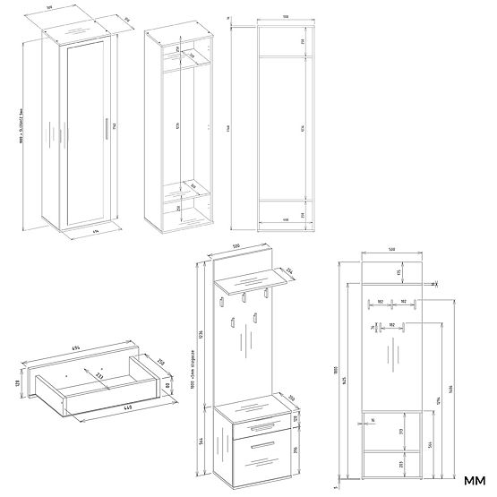 Šatní skříň DUO ANTRACIT ARTISAN