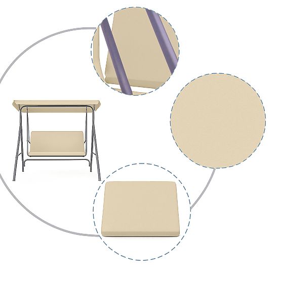 Sedák na zahradní houpačku 127x100 cm béžový MultiGarden