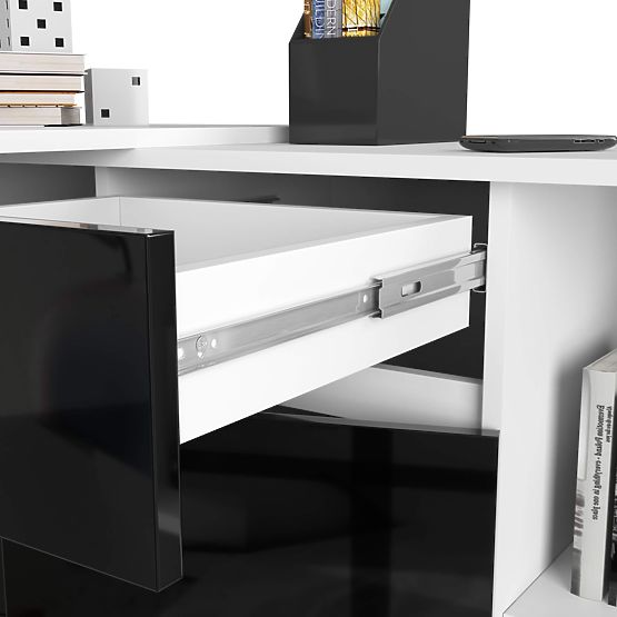 SESTAVA CLP B-17 KOMODA + PSACÍ STŮL PK ČERNÝ LESK