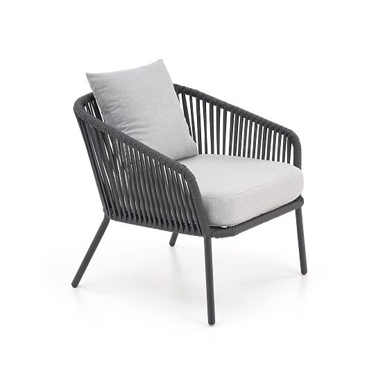 Set zahradního nábytku s polstry ROCCA - světle šedý