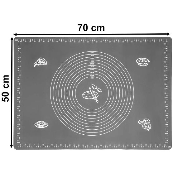 Silikonová pracovní deska SELMA grafitová 70x50 cm