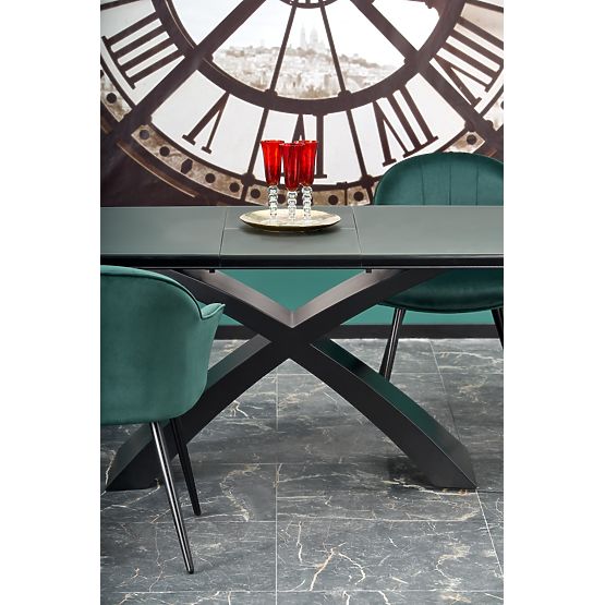 SILVESTRO rozkládací stůl deska - tmavě šedá, noha - černá 