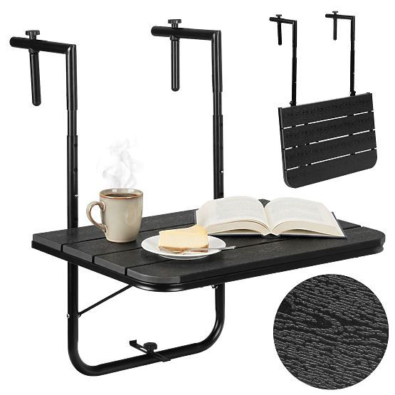 Skládací balkonový stolek ARETTO černý