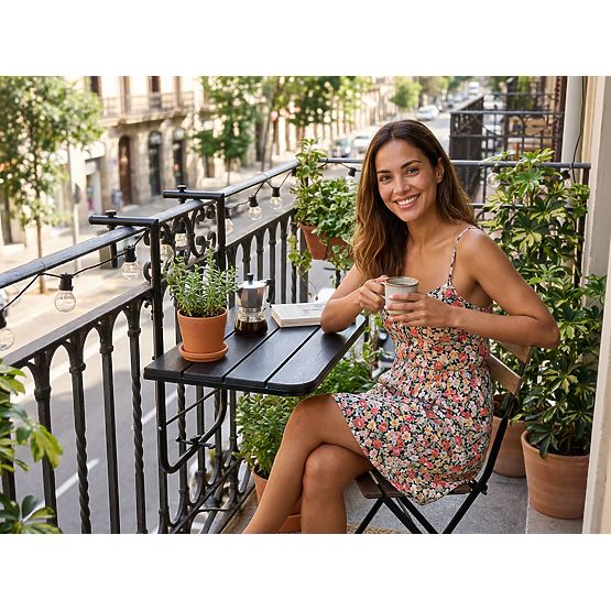 Skládací balkonový stolek ARETTO černý