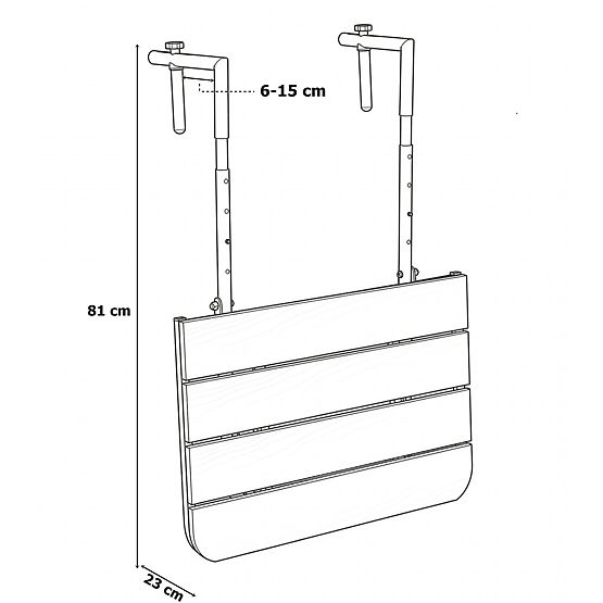 Skládací balkonový stolek ARETTO černý