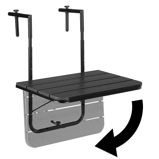 Skládací balkonový stolek ARETTO černý