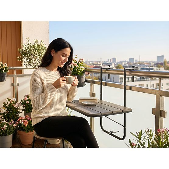 Skládací balkonový stolek ARETTO šedý