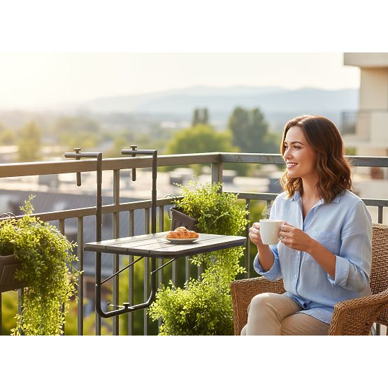 Skládací balkonový stolek ARETTO šedý