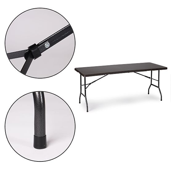 Skládací cateringový zahradní banketový stůl 180 cm ratan ModernHome