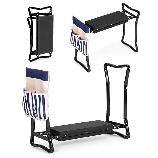 Skládací klekátko - stolička na práci v zahradě 2v1 - modrá