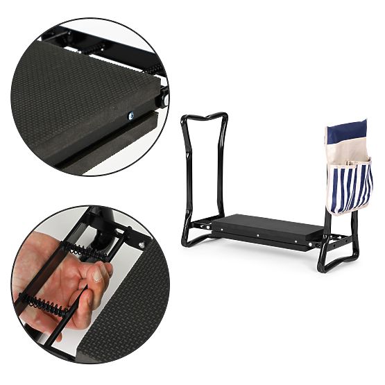 Skládací klekátko - stolička na práci v zahradě 2v1 - modrá