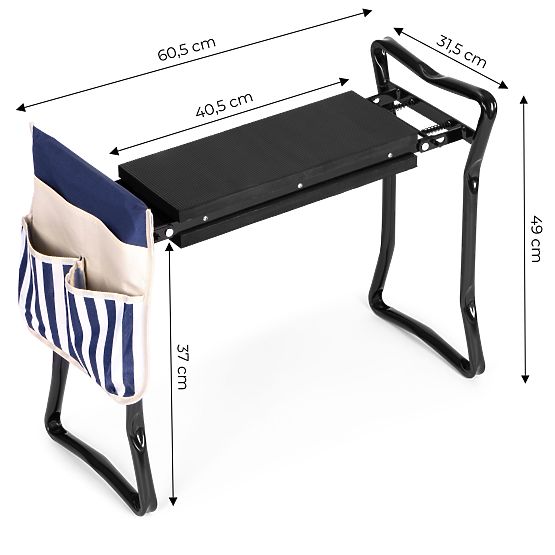 Skládací klekátko - stolička na práci v zahradě 2v1 - modrá