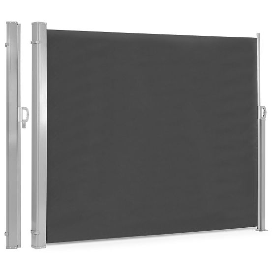 Skládací markýza 300x160 cm boční roleta paraván do zahrady na terasu antracit