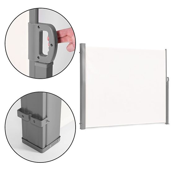 Skládací markýza 300x200 cm boční roleta paraván do zahrady na terasu béžová