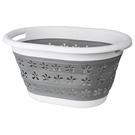 Skládací oválná mísa 50 x 37 cm bílo-šedá OVAL COMPACT 25L