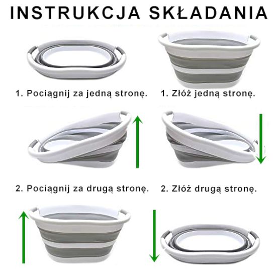 Skládací oválná mísa 50 x 37 cm bílo-šedá OVAL COMPACT 25L