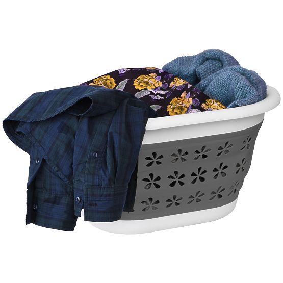 Skládací oválná mísa 50 x 37 cm bílo-šedá OVAL COMPACT 25L