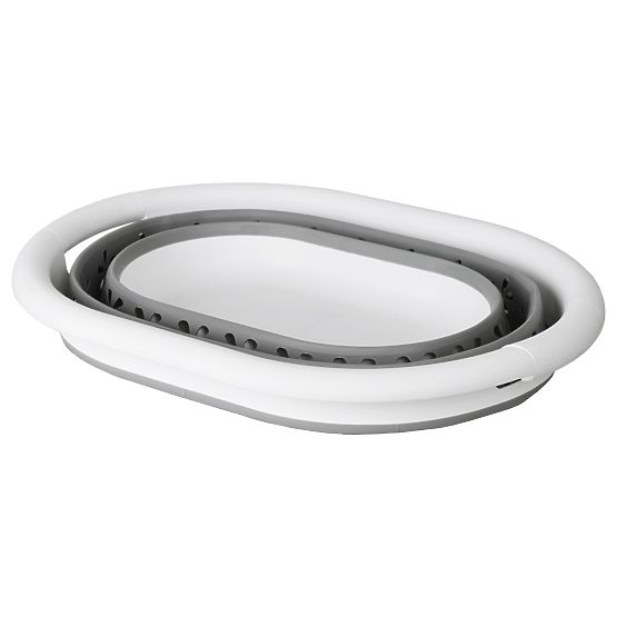 Skládací oválná mísa 50 x 37 cm bílo-šedá OVAL COMPACT 25L