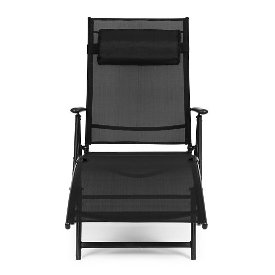 Skládací plážové zahradní lehátko s nastavitelným opěradlem, ocelová konstrukce ModernHome