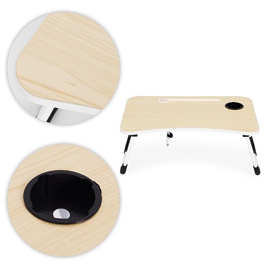 Skládací podstavec pod notebook 60x40 cm s lampičkou a ventilátorem ModernHome