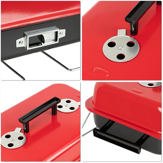 Skládací přenosný uhlíkový gril CAMPAL s poklopem