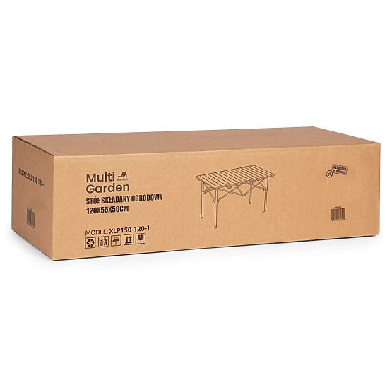 Skládací turistický stůl 120x55 cm kempingový s taškou černý MultiGarden