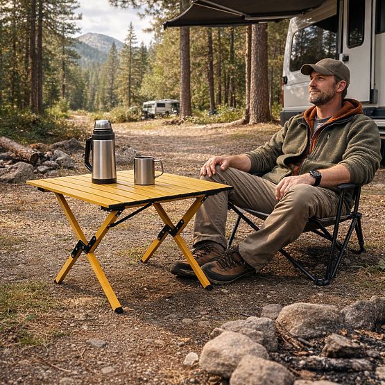 Skládací turistický stůl 60x60 cm kempingový s taškou MultiGarden