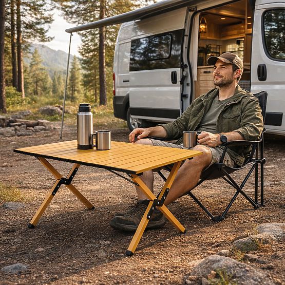 Skládací turistický stůl 90x60 cm kempingový s taškou MultiGarden