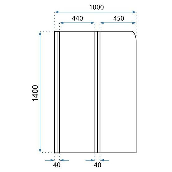 Skládací vanová zástěna Rea Agat-2 100 ZLATÝ KARTÁČOVANÝ