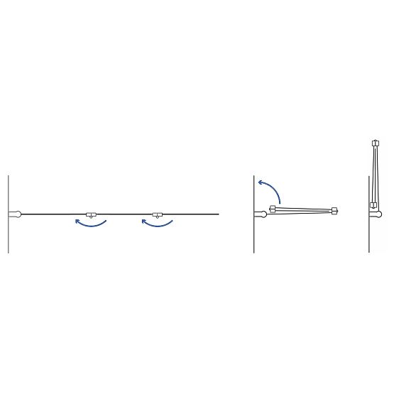 Skládací vanová zástěna Rea Agat-3 120 ZLATÝ KARTÁČOVANÝ