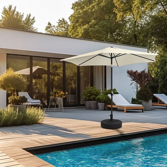 Skládací zahradní balkonový deštník nastavitelný 210 cm béžový