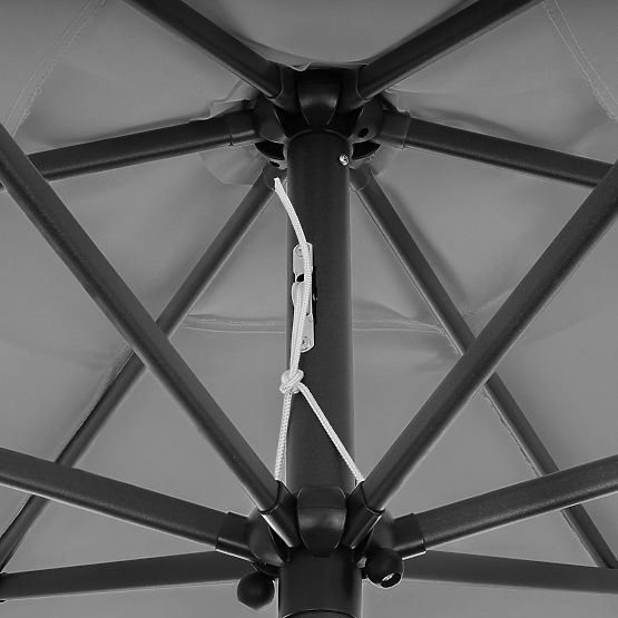 Skládací zahradní balkonový deštník nastavitelný 210 cm šedý