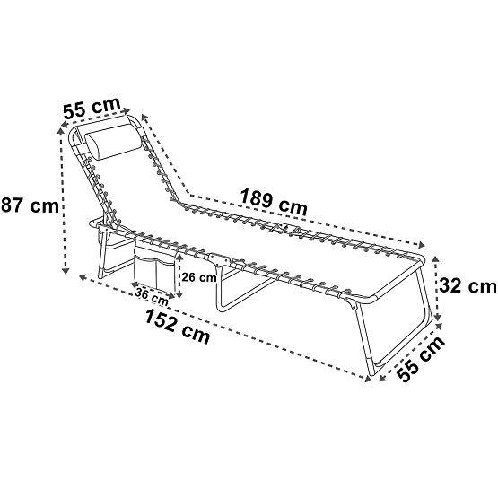 Skládací zahradní lehátko nastavitelný FENIKS černý