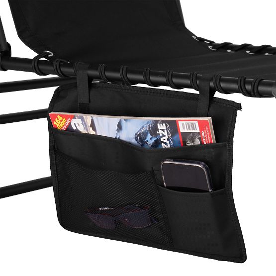 Skládací zahradní lehátko nastavitelný FENIKS černý