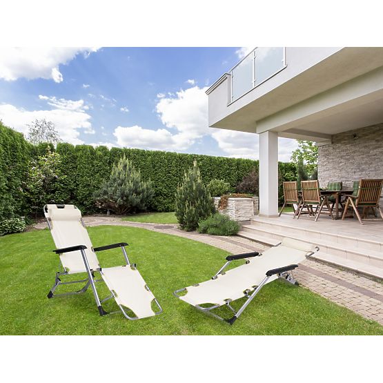 Skládací zahradní plážové křeslo lehátko 2v1