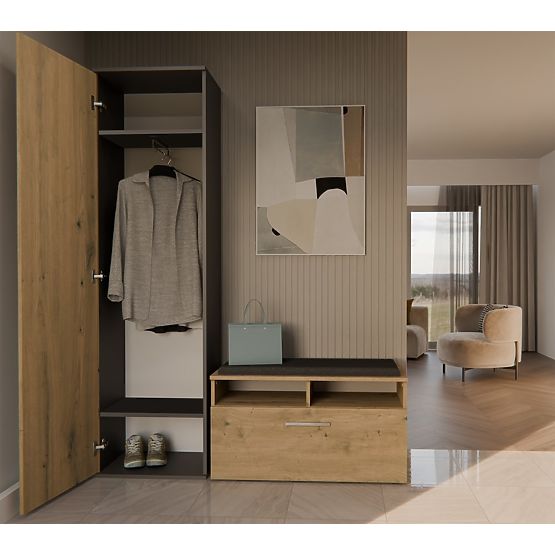 Skříň DUO ANTRACIT DUB ARTISAN