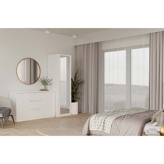 Skříň Malwa SD-50 se Zrcadlem BÍLÁ