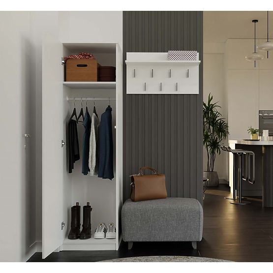 Skříň Malwa SD-50 se Zrcadlem BÍLÁ