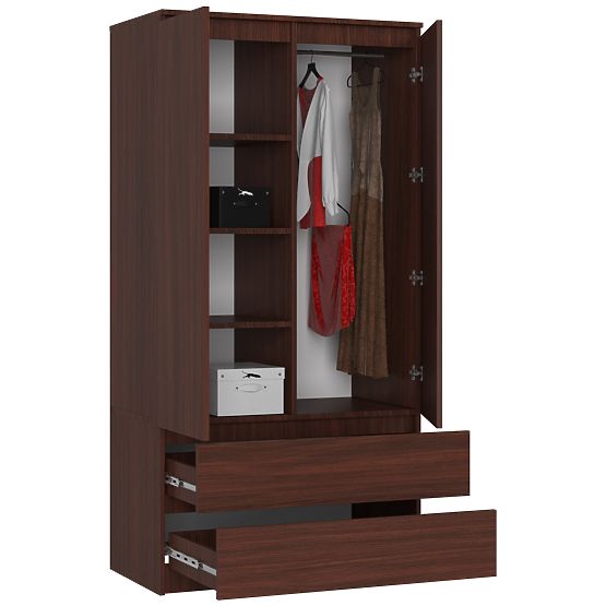 SKŘÍŇ S 90 cm 2 DVEŘE 2 ZÁSUVKY PK WENGE