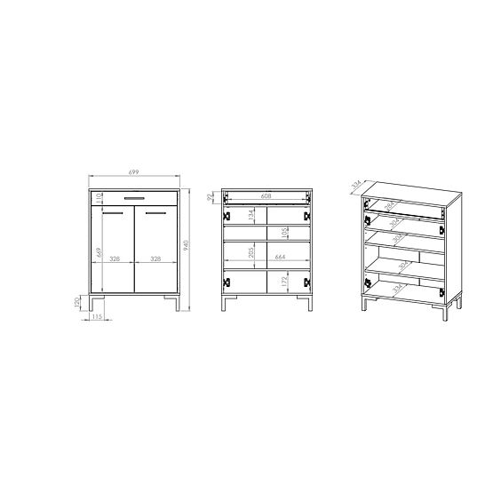 Skříňka na boty Nevio - dub artisan