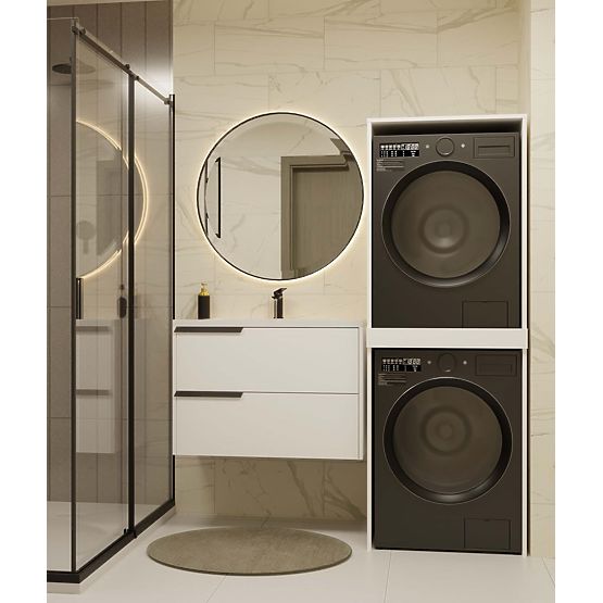 Skříňka na Pračku a Sušičku POLA TWIN Bílá