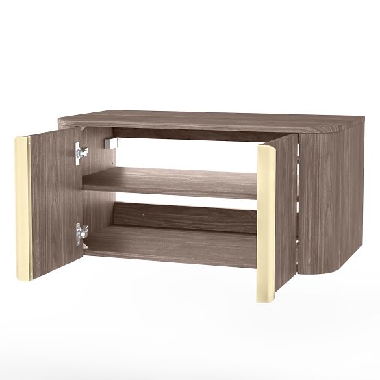 Skříňka pod umyvadlo na desku Bassa 80 cm, ořech lincoln, zlaté úchyty, zaoblená