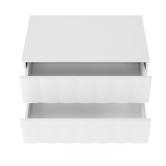 Skříňka pod umyvadlo na desku Grita 80 cm, bílá, vlnitý čelní panel