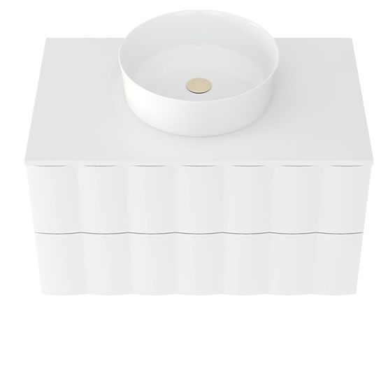 Skříňka pod umyvadlo na desku Grita 80 cm, bílá, vlnitý čelní panel