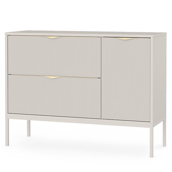 Skříňka pod umyvadlo na desku Livia 100 cm, kašmírová, kovové nožky, rýhovaná