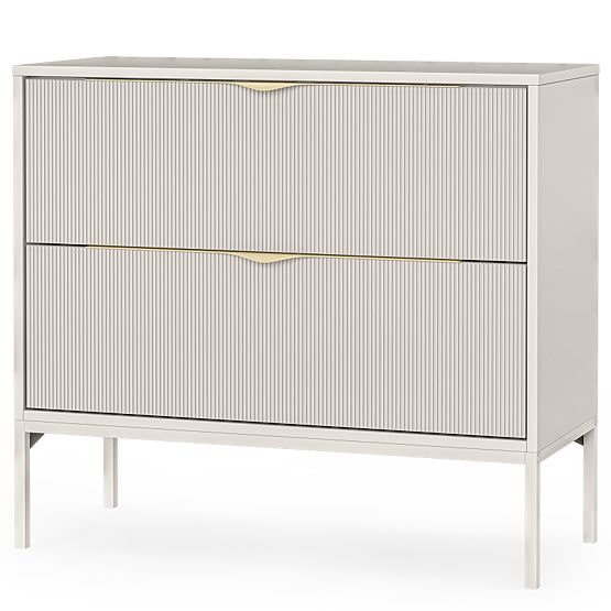 Skříňka pod umyvadlo na desku Livia 80 cm, kašmírová, kovové nožky, drážkovaná